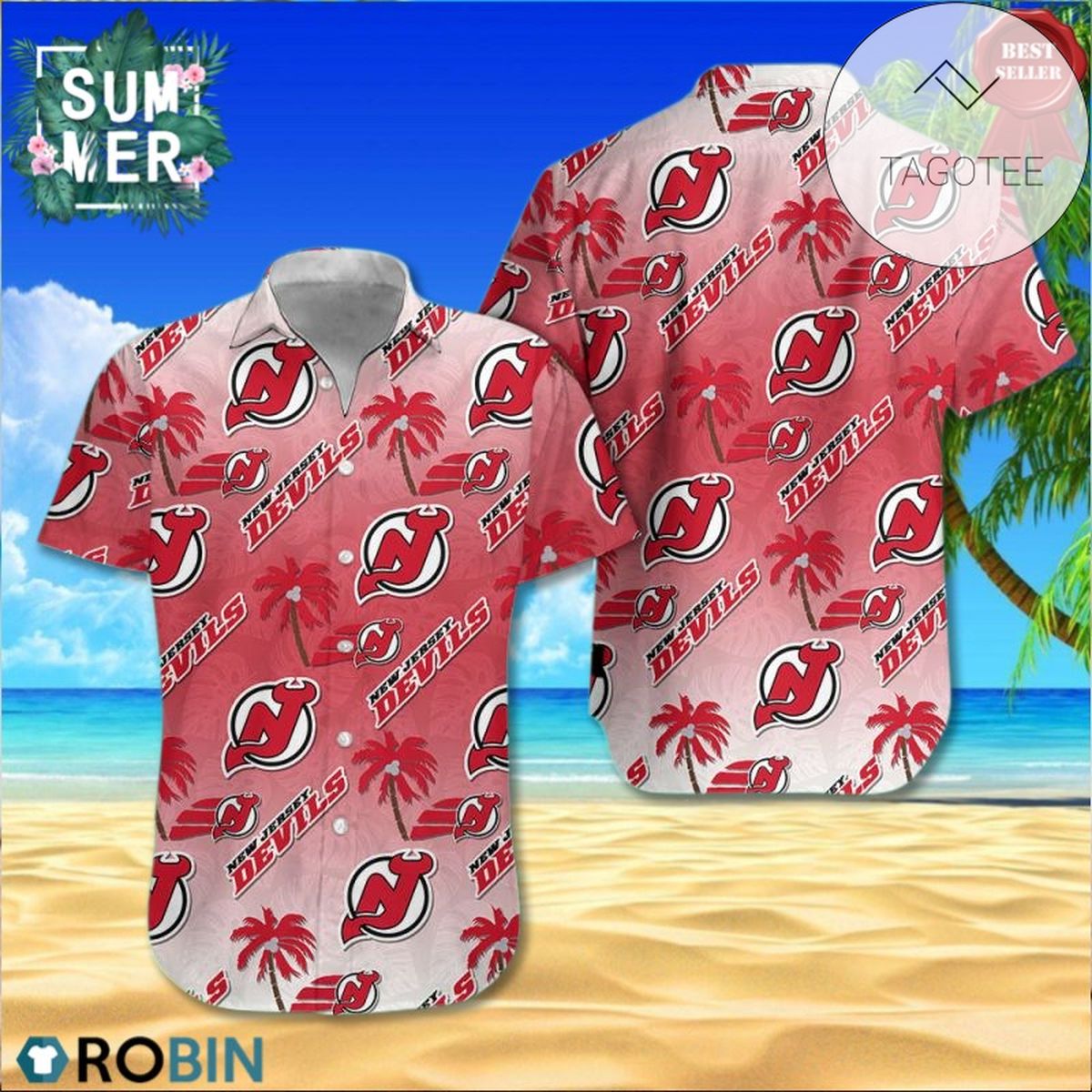 New Jersey Devils Authentic Hawaiian Shirt 2022 Floral Button Up Slim Fit Body