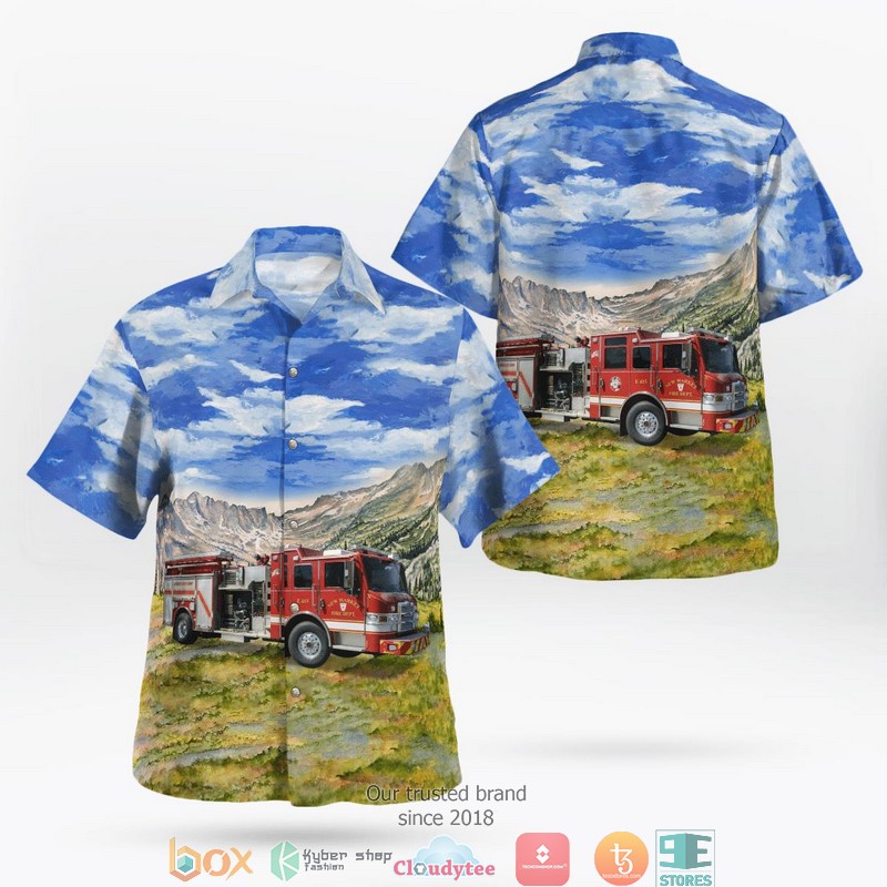 New Market Alabama New Market Volunteer Fire Department Engine 415 Blue Hawaiian Shirt