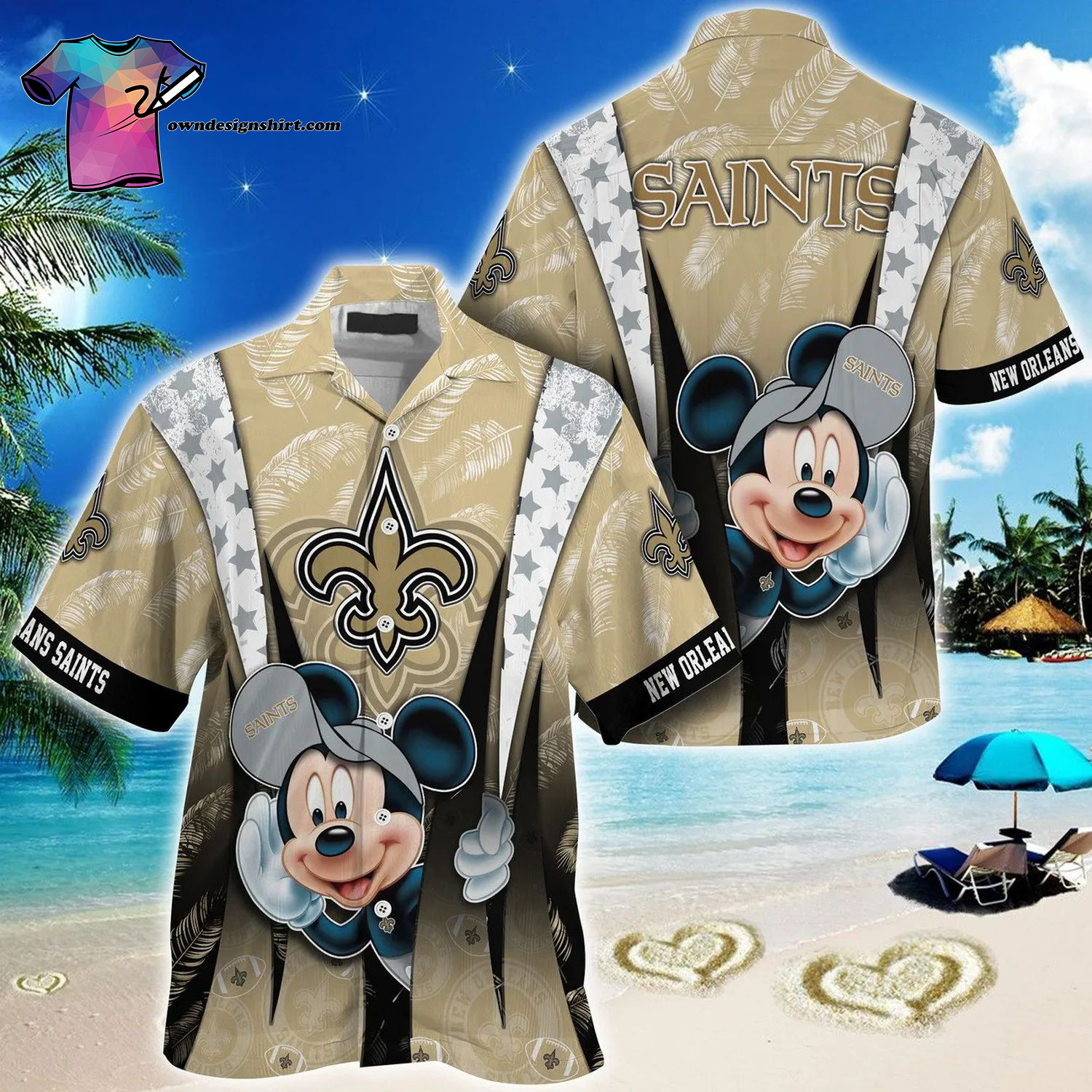 New Orleans Saints Floral Summer Vacation Hawaiian Shirt