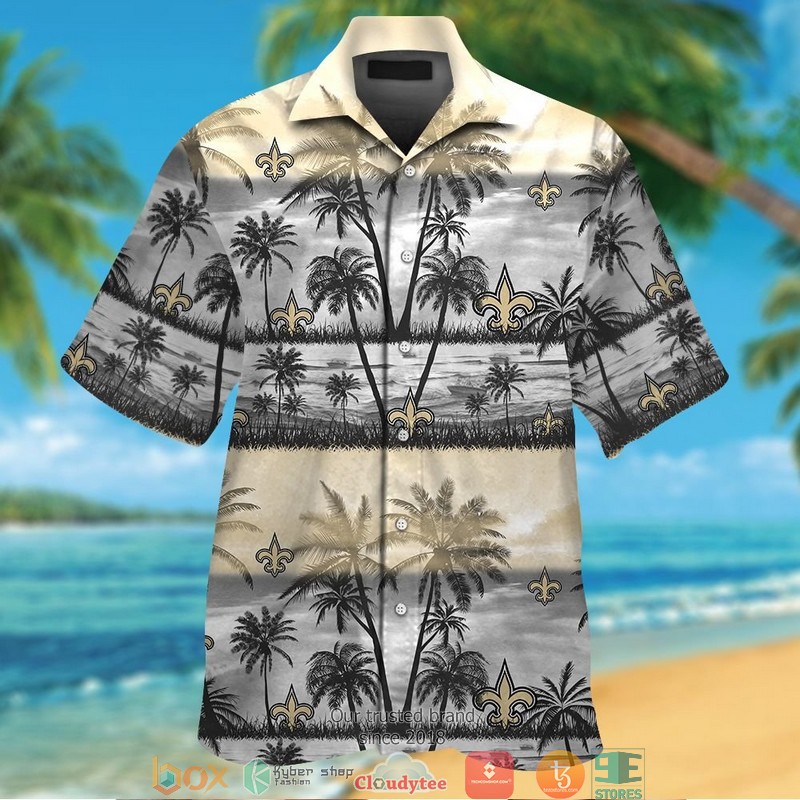 New Orleans Saints coconut island Ocean Hawaiian Shirt, Short