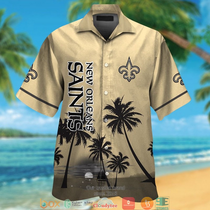 New Orleans Saints coconut island night moon Hawaiian Shirt, Short