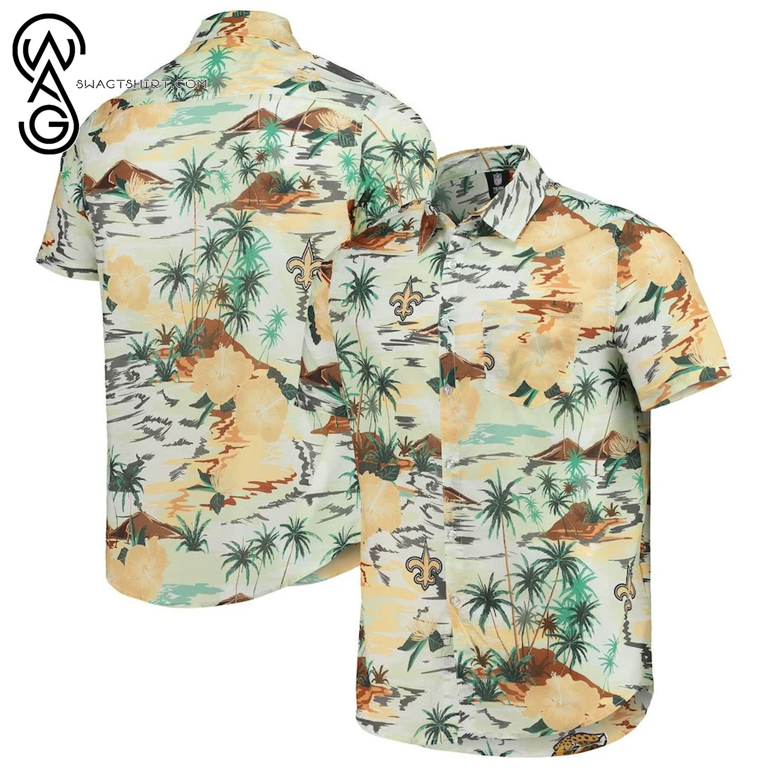 New Orleans Saints Floral Summer Vacation Hawaiian Shirt