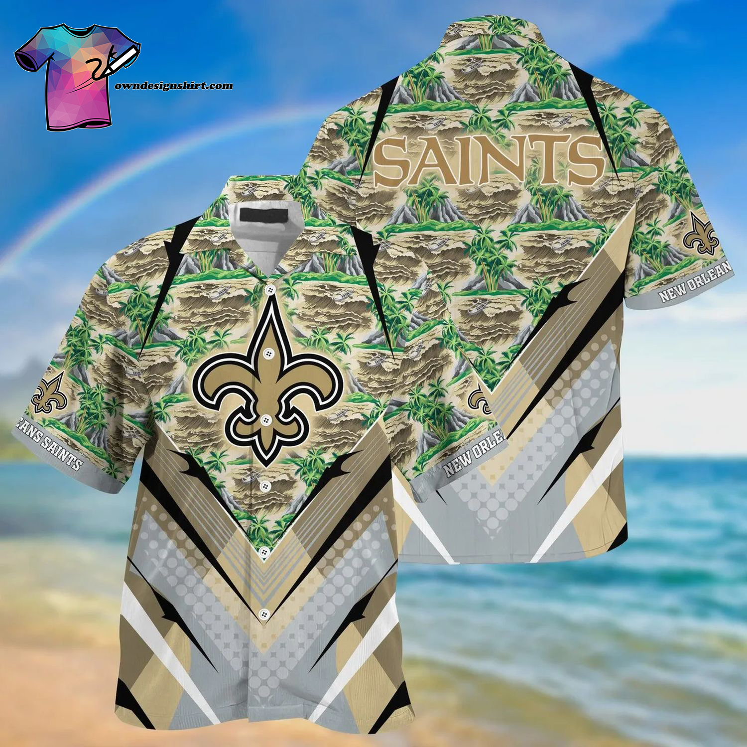 New Orleans Saints Sports Fan All Over Print Hawaiian Shirt