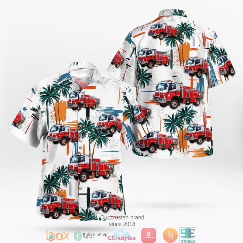 New South Wales RFS Fire Truck Short Sleeve Hawaiian Shirt