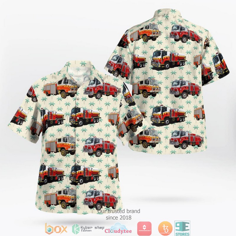 New South Wales RFS Helicopter Short Sleeve Hawaiian Shirt