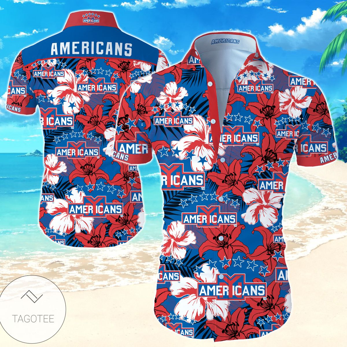 New York Giants Hawaiian 3d Shirt Floral Button Up Slim Fit Body- Nfl