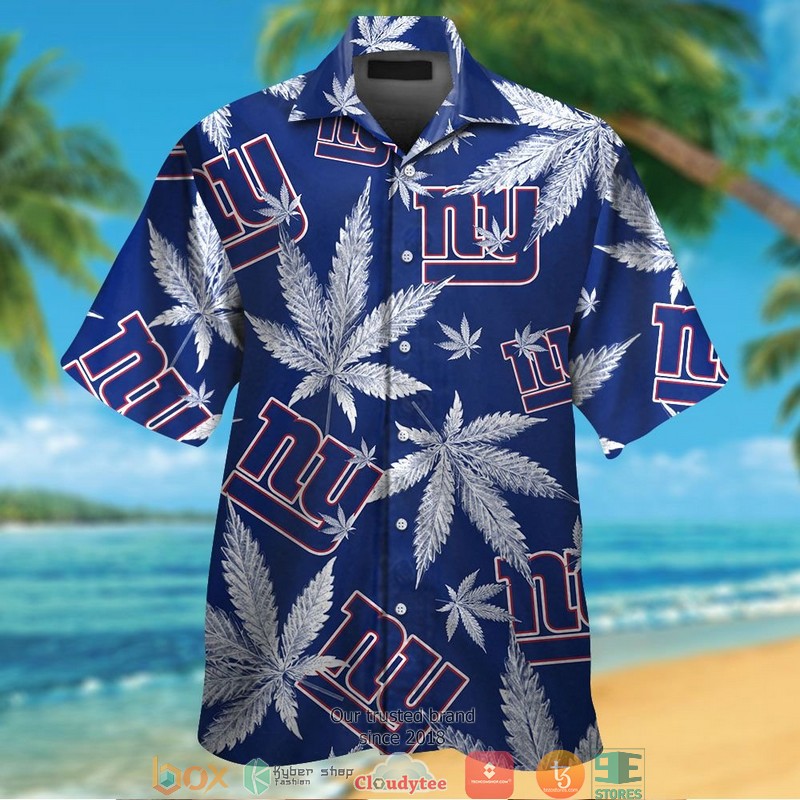 New York Giants cannabis Hawaiian Shirt, Short