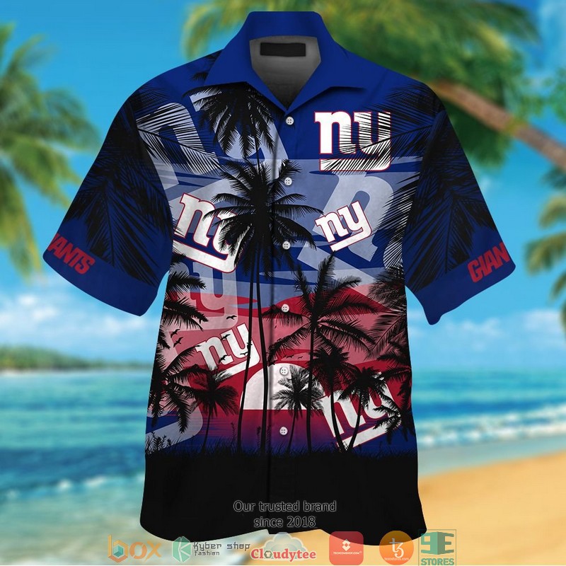 New York Giants Coconut Navy Hawaiian Shirt, Short