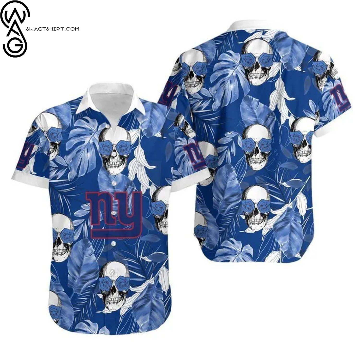 New York Giants Ball Fire Summer Aloha Hawaiian Shirt