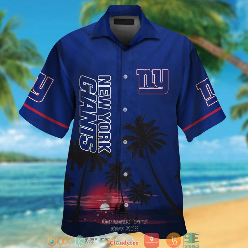 New York Giants Fish Pineapple pattern Hawaiian Shirt, Short