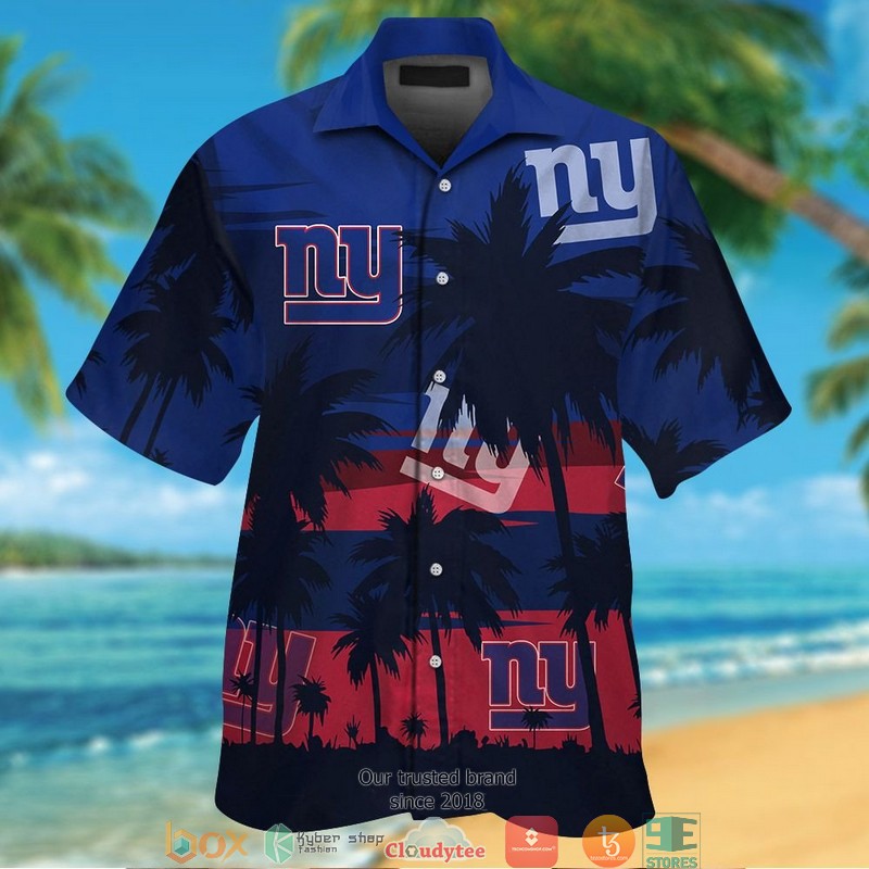 New York Giants Hibiscus flowers Hawaiian Shirt, Short