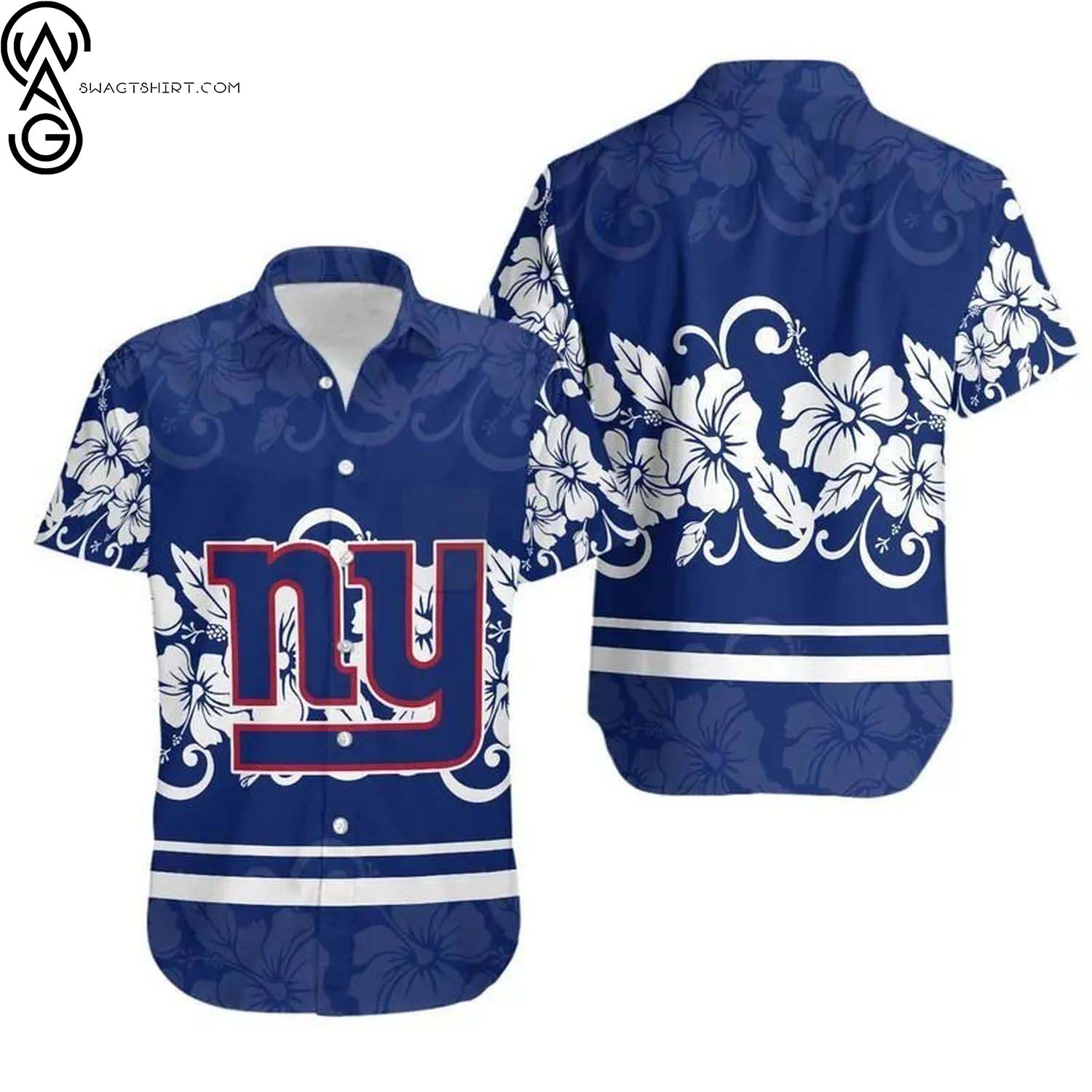 New York Giants Coconut Trees Summer Aloha Hawaiian Shirt