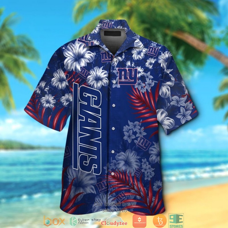 New York Giants Dark Coconut island Hawaiian Shirt, Short