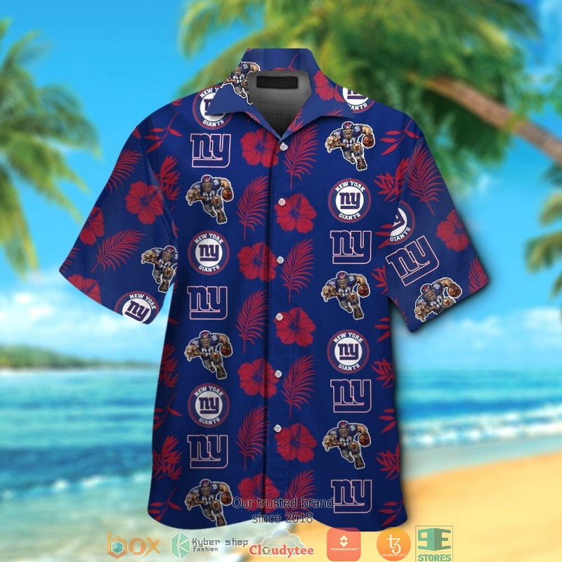 New York Giants Hibiscus Pineapple Hawaiian Shirt, Short