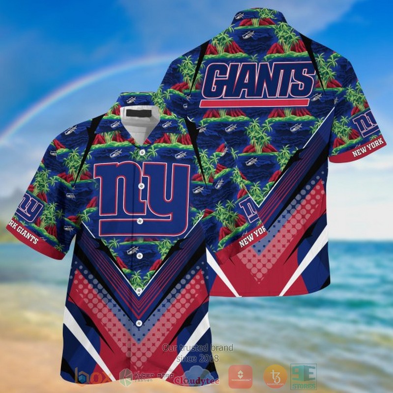 New York Giants Navy Coconut White Hawaiian Shirt, Short