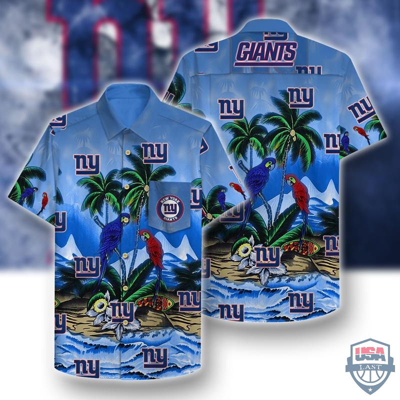 New York Giants Ocean Fishes Hawaiian Shirt Beach Short