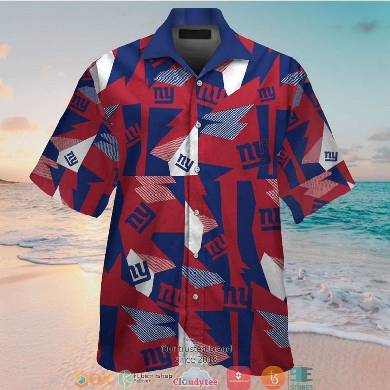 New York Giants Red Hibiscus Snoopy Hawaiian Shirt, Short