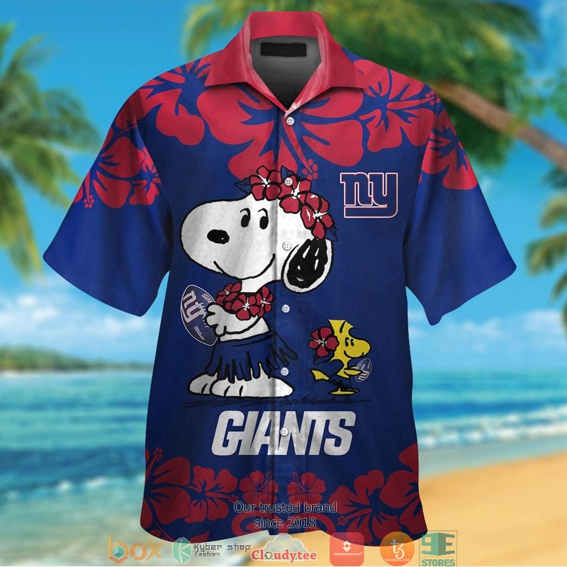 New York Giants small sugar Skull Hawaiian shirt, Short