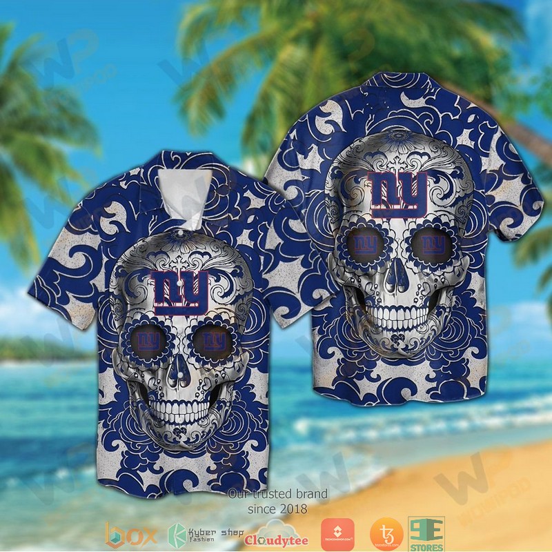 New York Jets 3d illusion Skull Hawaiian Shirt, Short