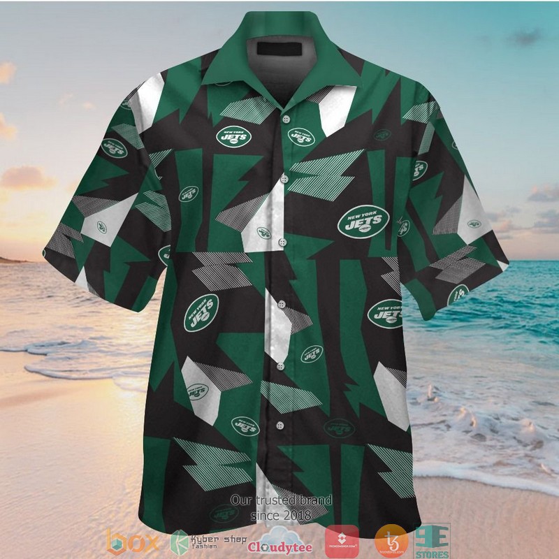 New York Jets backbone hibiscus Hawaiian Shirt, Short