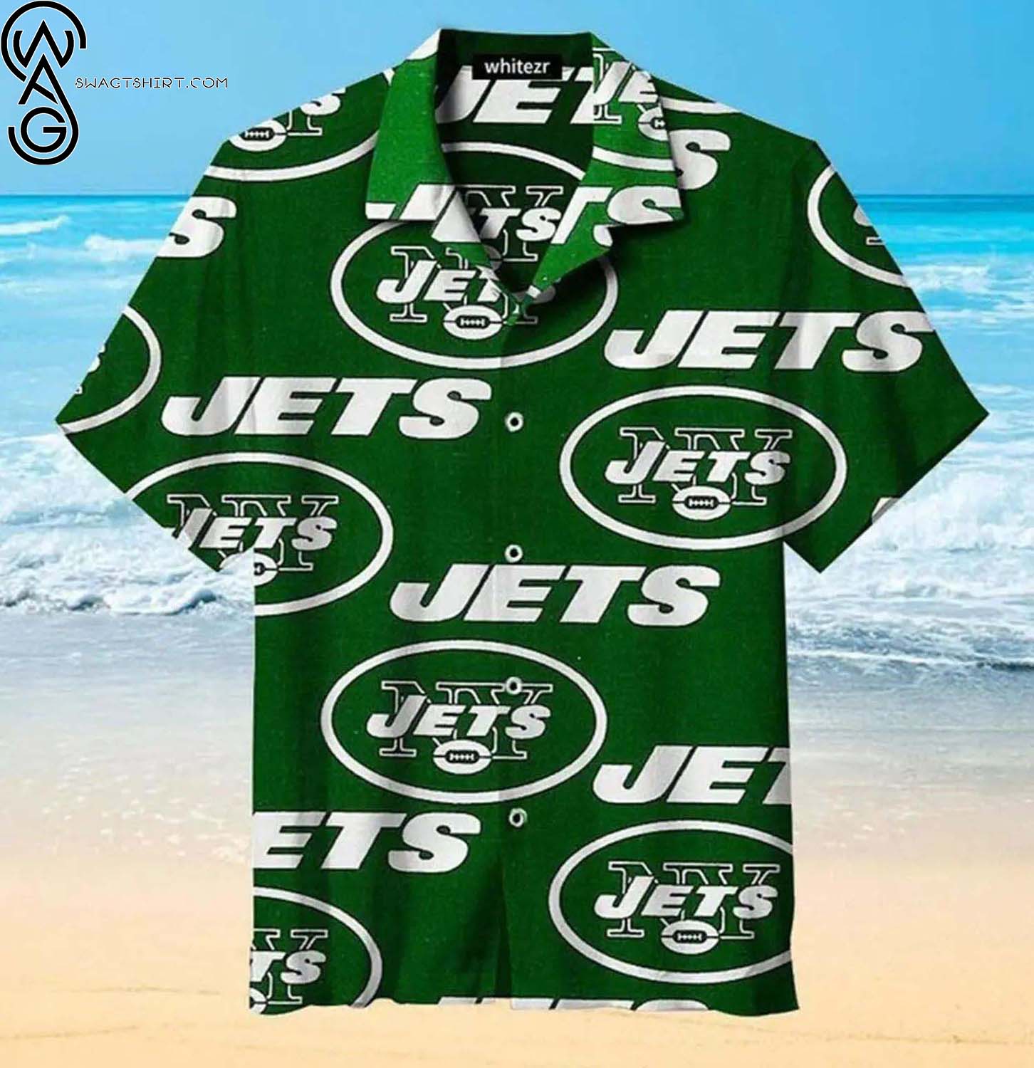 New York Jets Coconut Trees Summer Aloha Hawaiian Shirt