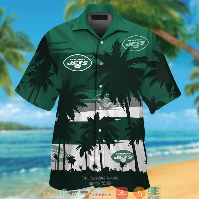 New York Jets Coconut Pattern Hawaiian Shirt, Short