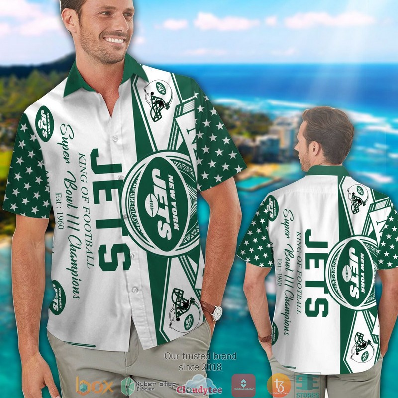 New York Jets NFL palm tree Hawaiian Shirt