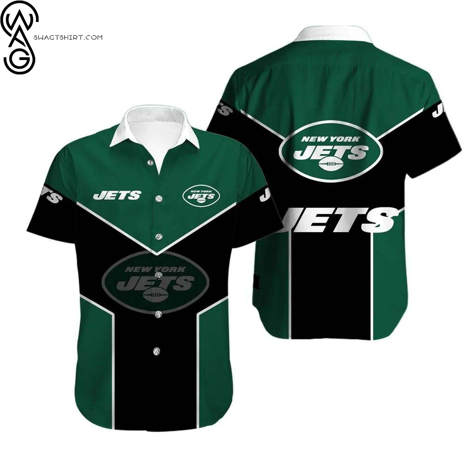 New York Jets Sports Logo And Floral Summer Aloha Hawaiian Shirt