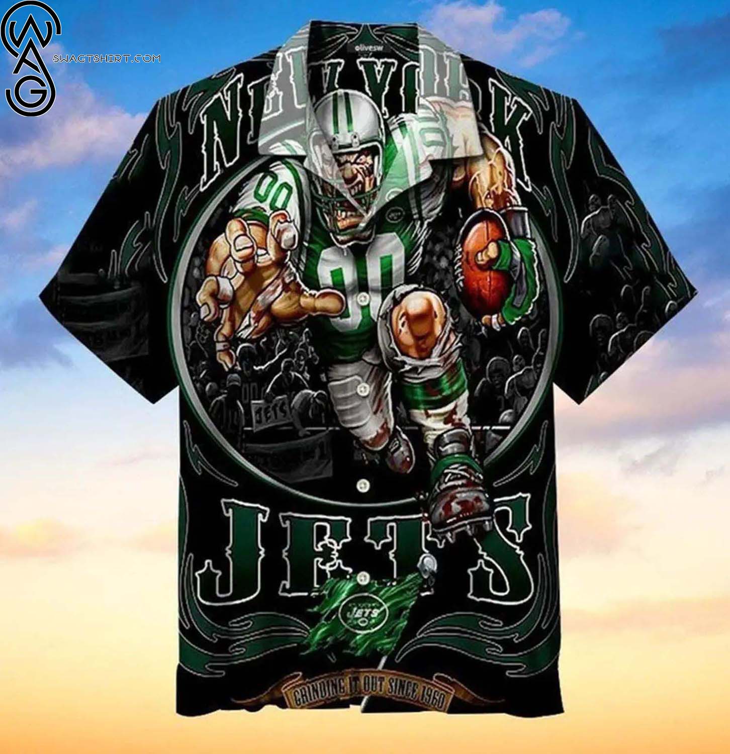 New York Jets NFL Tropical All Over Print Hawaiian Shirt