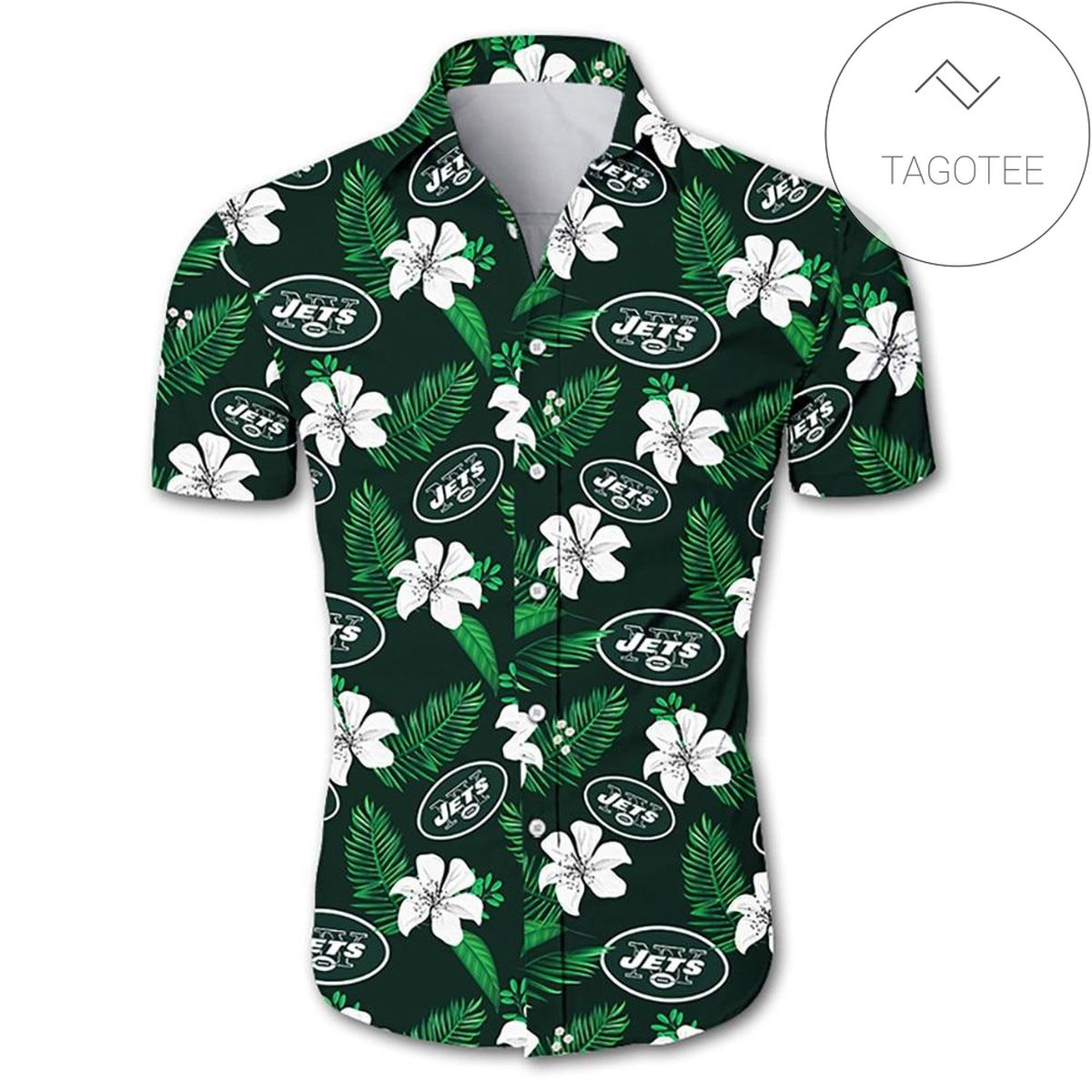 New York Jets Tropical Flower Hawaiian Shirt