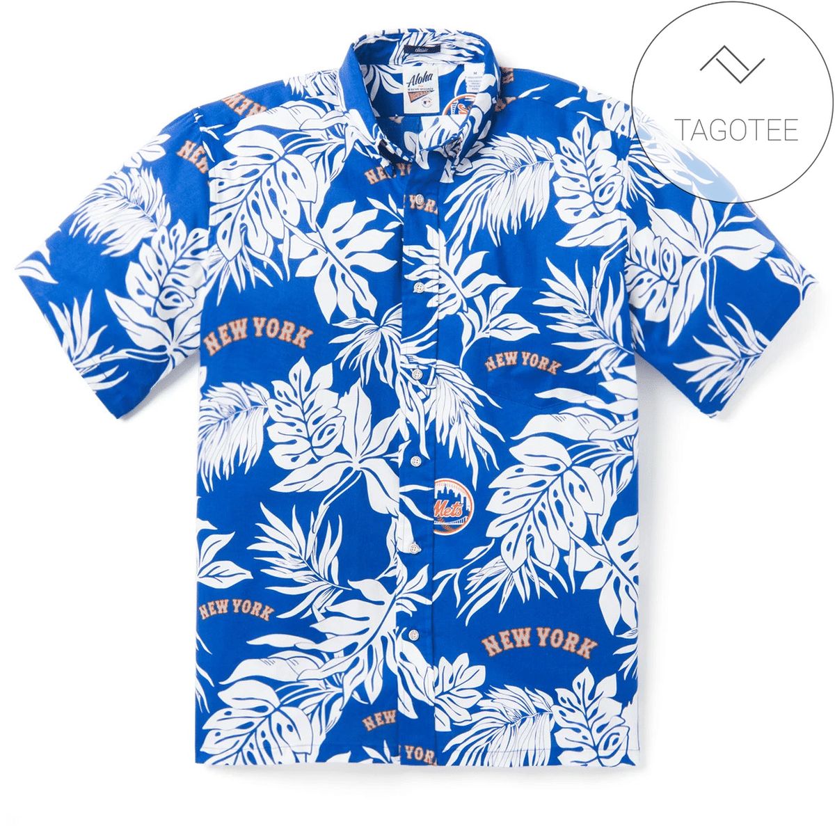 New York Mets All Over Print Summer Short Sleeve Hawaiian Beach Shirt