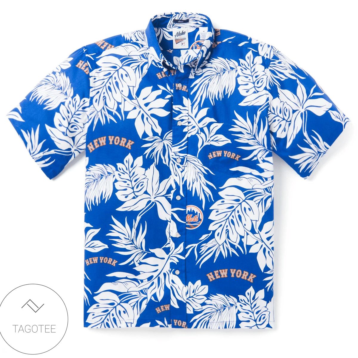 New York Mets All Over Print Summer Short Sleeve Hawaiian Beach Shirt