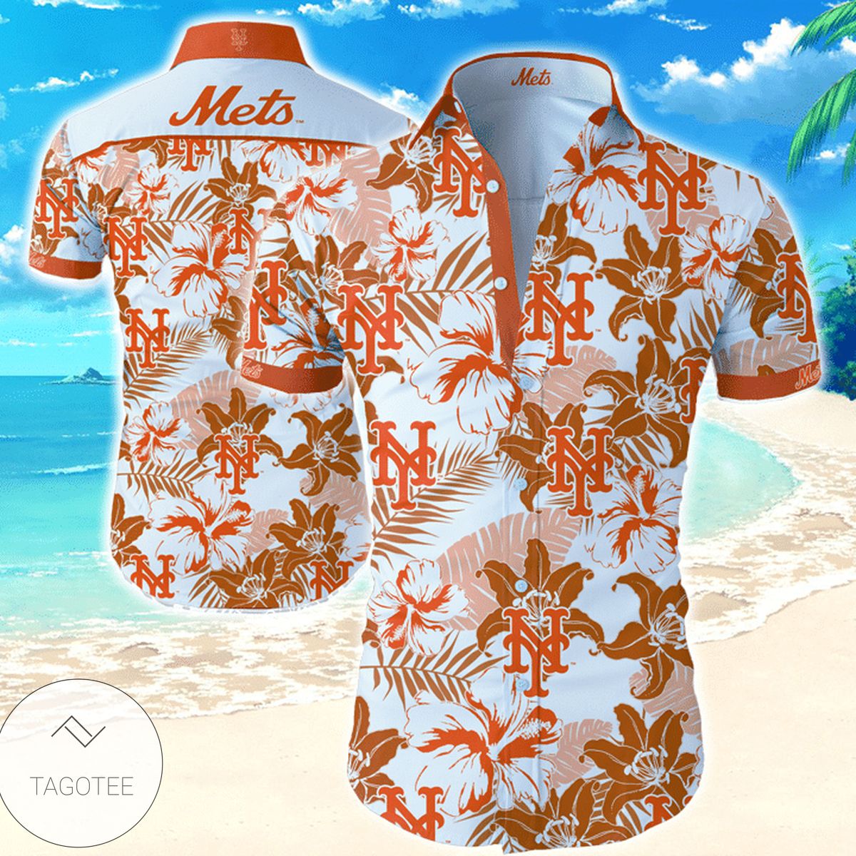 New York Mets Mlb Tommy Bahama Authentic Hawaiian Shirt 2022 3d