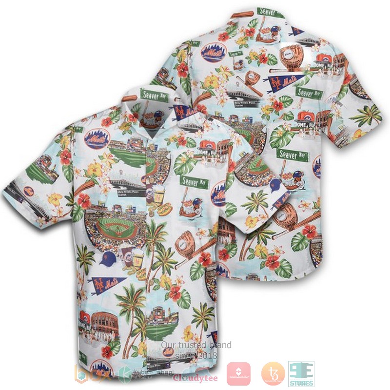 New York Jets White Hibiscus Flower Pattern Hawaiian Shirt, Short