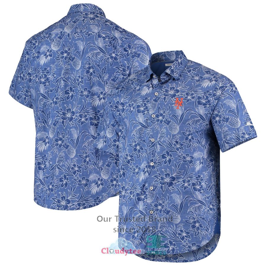 New York Mets Tommy Bahama Barrie Batik Royal Hawaiian Shirt