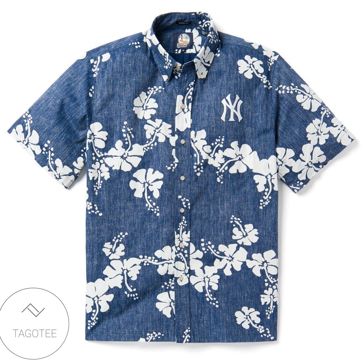 New York Yankees All Over Print 3D Hawaiian Shirt – Navy