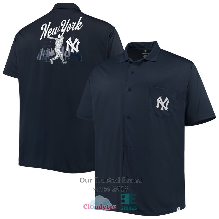 New York Yankees Big & Tall Navy Hawaiian Shirt