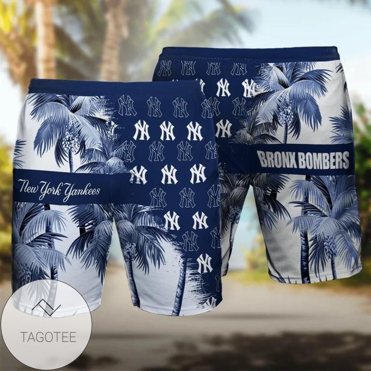 New York Yankees All Over Print Summer Short Sleeve Hawaiian Beach Shirt