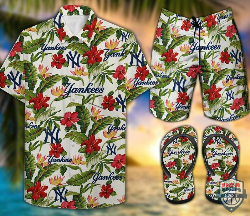 New York Yankees Parrots Hawaiian Shirt