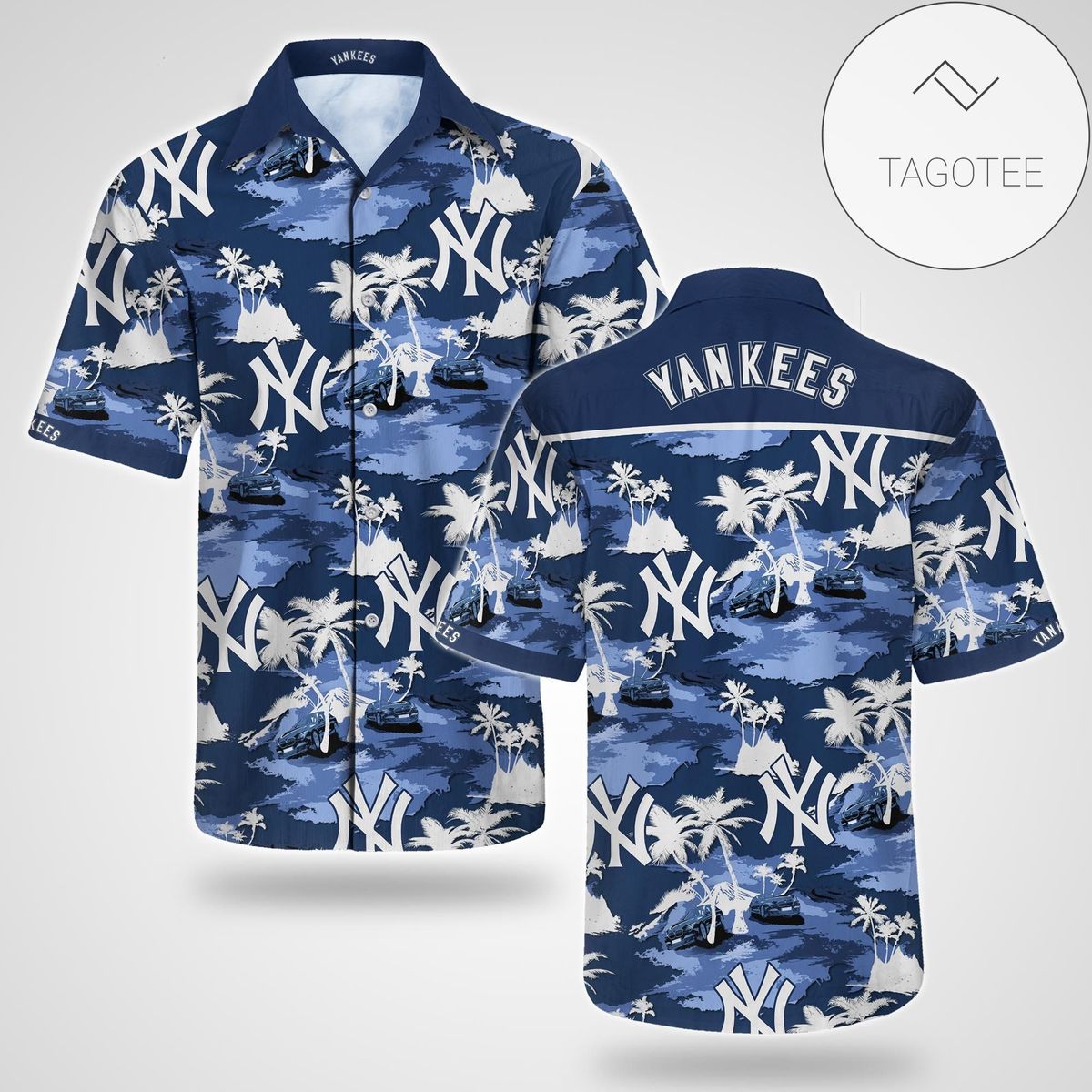 New York Yankees Tommy Bahama Authentic Hawaiian Shirt 2022 3d