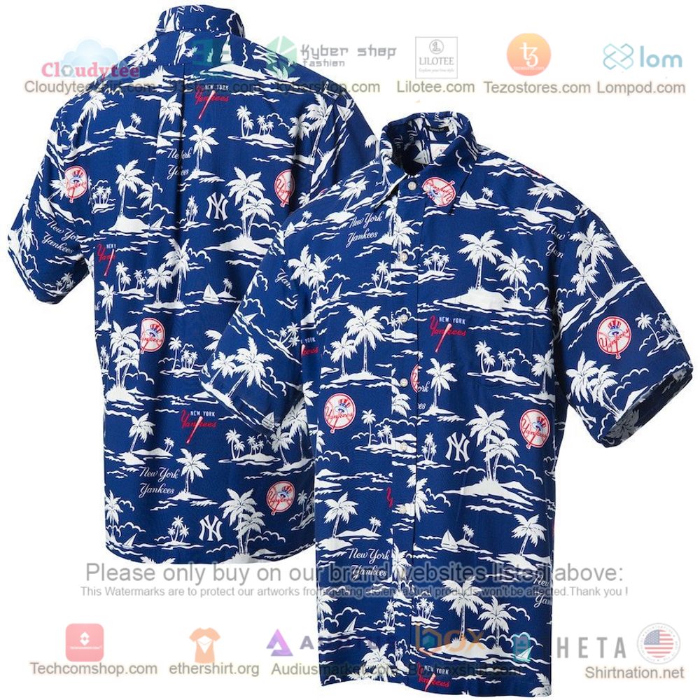 New York Yankees Vintage Short Sleeve Button-Up Hawaiian Shirt