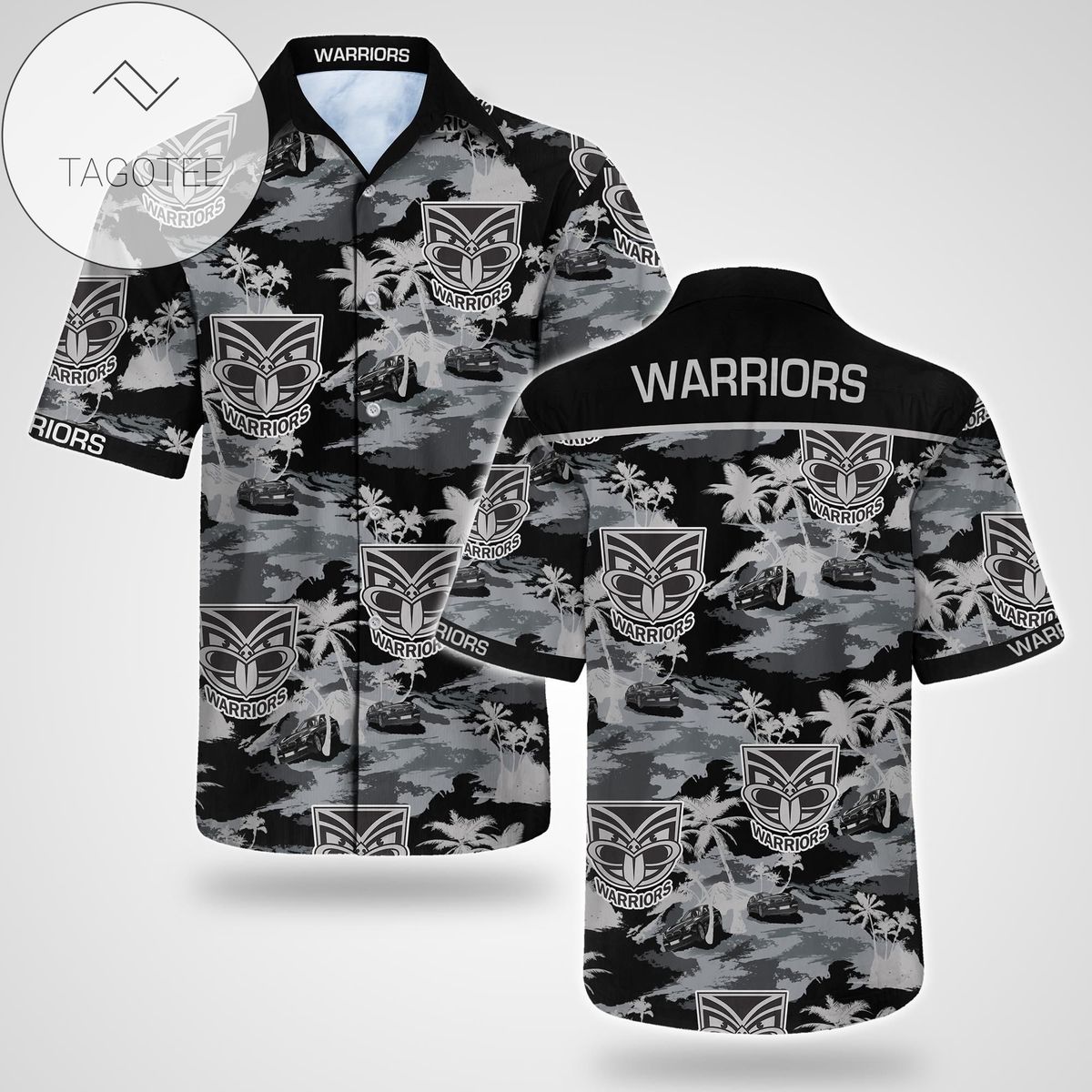 New Zealand Warriors All Over Print Summer Short Sleeve Hawaiian Beach Shirt