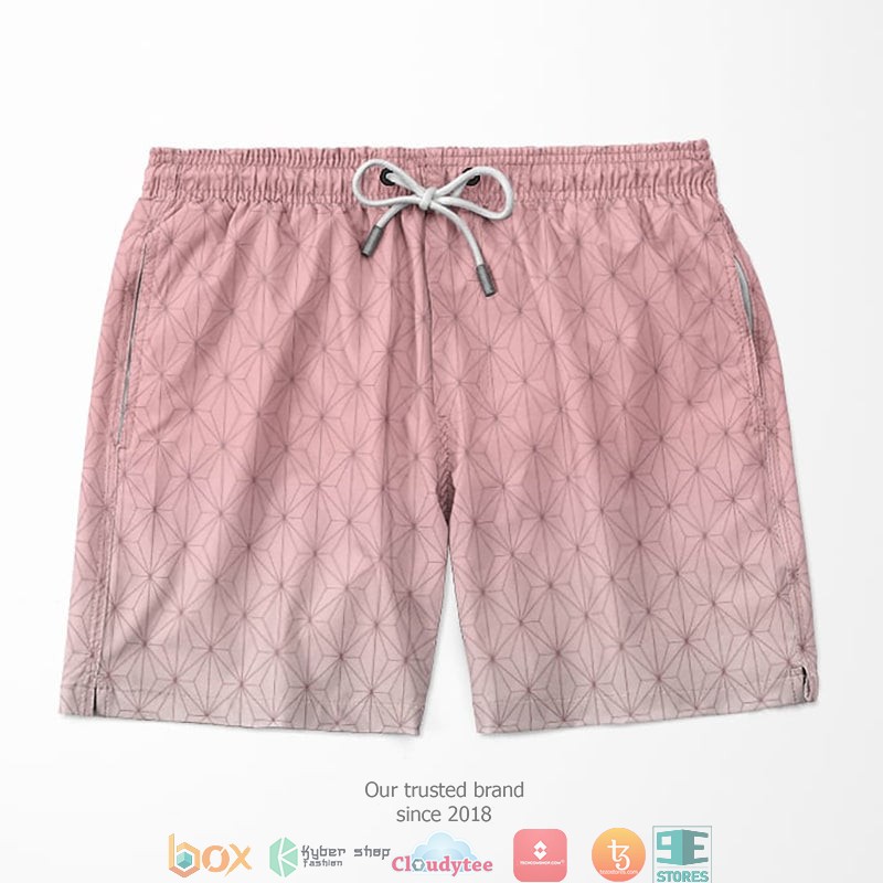 Nezuko Kamado Classic Pink Geometric Pattern Demon Slayer Kimetsu No Yaiba Shorts