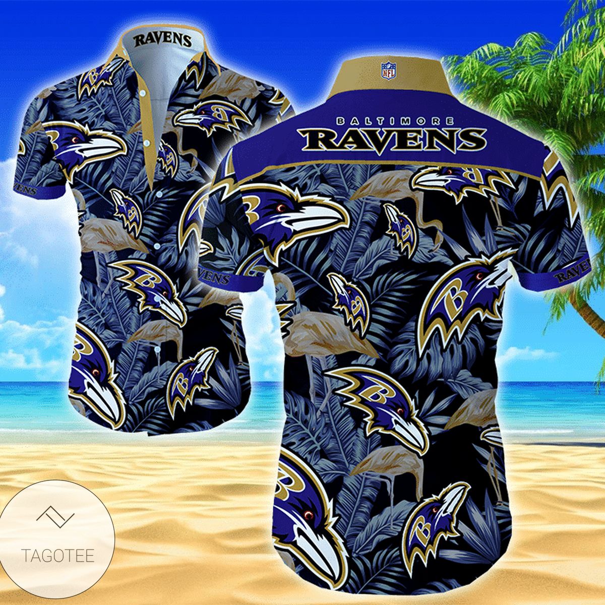 Nfl Baltimore Ravens Hawaiian Shirt Tropical Shirt Mens Floral Button Up Shirt