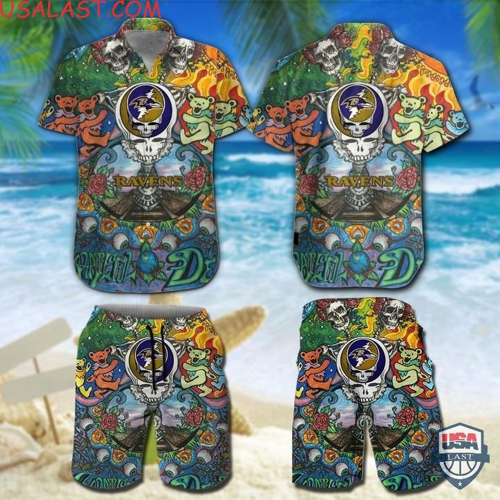 NFL Arizona Cardinals Grateful Dead Bears Hawaiian Shirt And Shorts