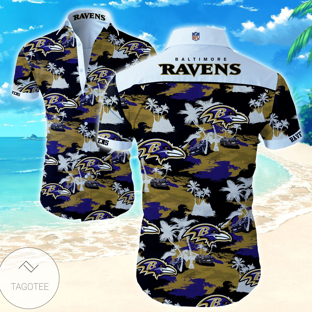 Nfl Baltimore Ravens Hawaiian Shirt Tropical Shirt Mens Floral Button Up Shirt