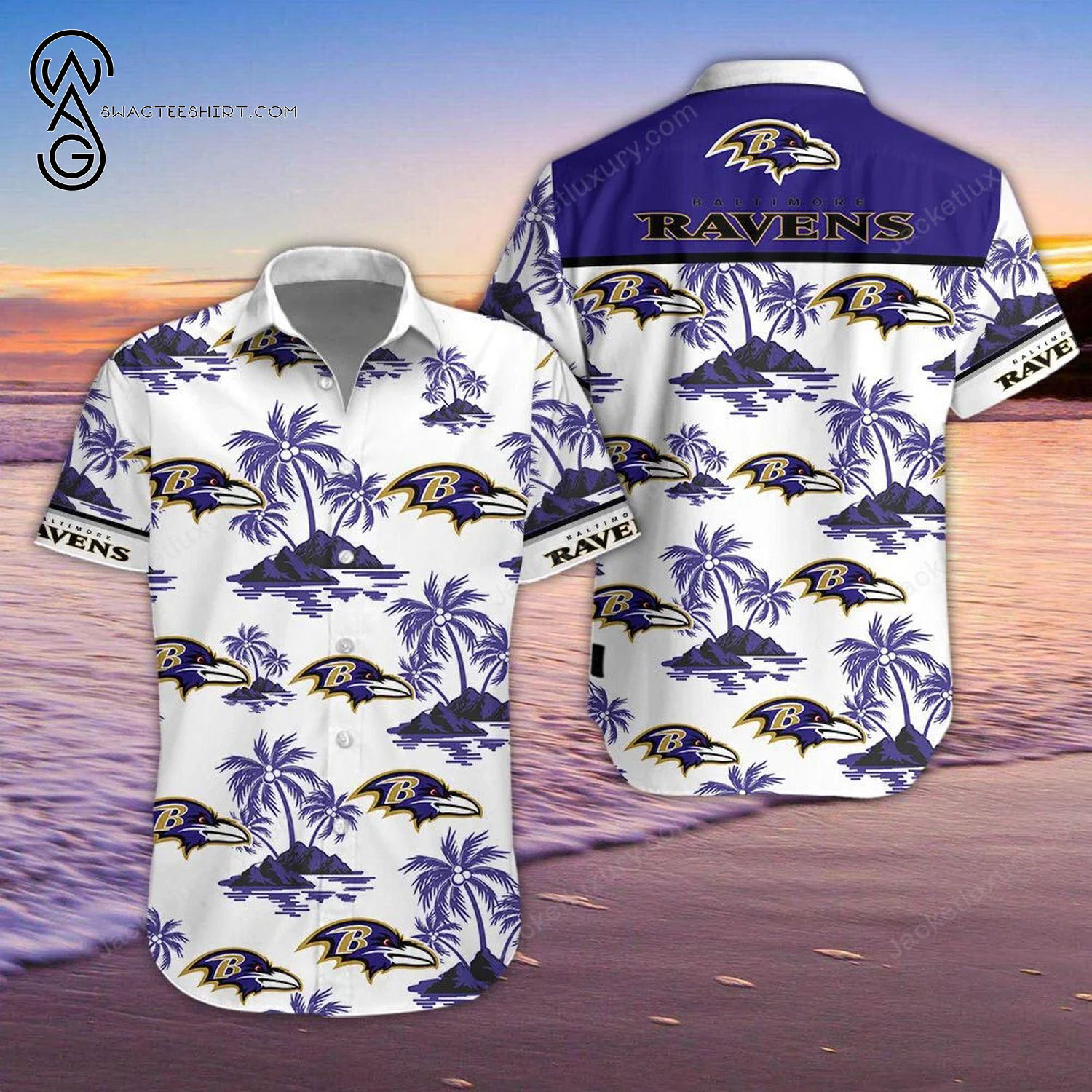 NFL Baltimore Ravens Tropical Floral Summer Hawaiian Shirt