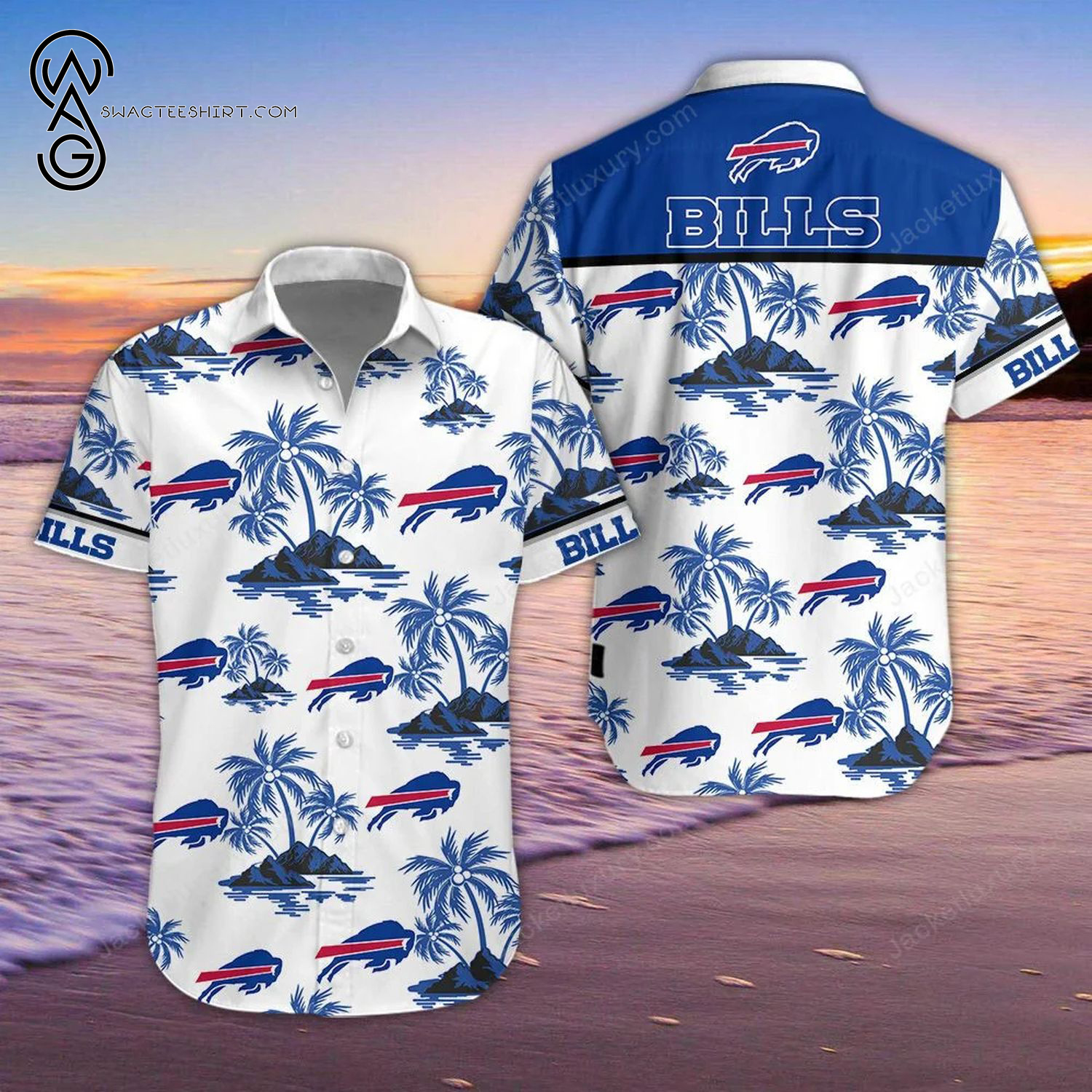 NFL Carolina Panthers Leaf Pattern Summer Hawaiian Shirt