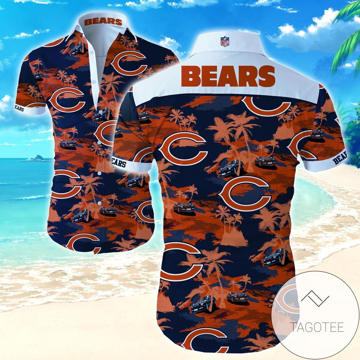 Nfl Chicago Bears Hawaiian Shirt Tropical Shirt Mens Floral Summer Button Up Shirt For Men