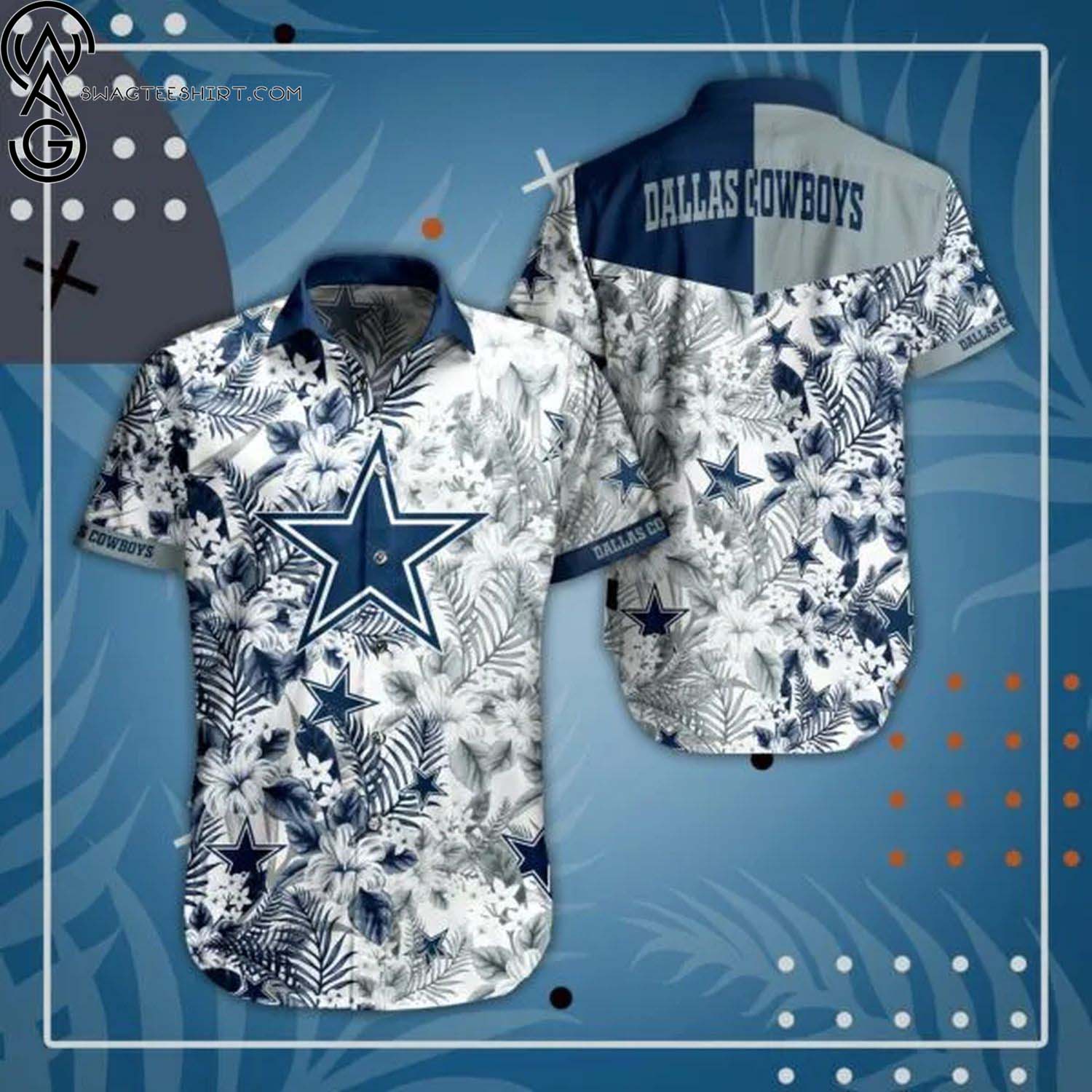 NFL Dallas Cowboys Coconut Trees Summer Aloha Hawaiian Shirt